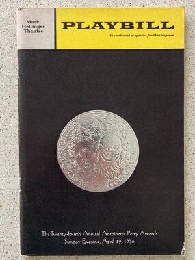 BLYTHE DANNER Signed Tony Awards Playbill Program 1970 MARK HELLINGER THEATRE